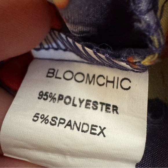 BloomChic Poppy Flowers Floral V-Neck Floral A-Line Flutter Sleeves Dress Sz 12 - Picture 8 of 8